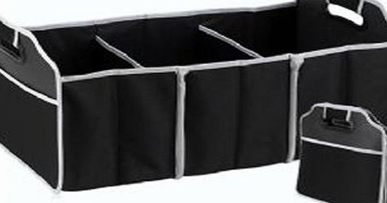 2 IN 1 CAR BOOT ORGANISER SHOPPING TIDY HEAVY DUTY COLLAPSIBLE FOLDABLE STORAGE