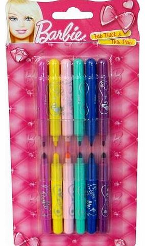 Other Barbie Thick and Thin Pens Stationery Character Felt Tips Pen