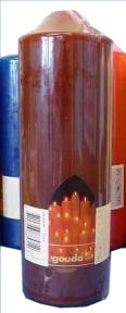Candles Large Dutch Candles-Choco 250mm H x 80mm O - Dark Brown