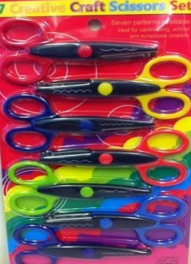CRAFT SCISSORS SET OF 7 PATTERNS CREATIVE CUTTING CARD MAKING ART PINKING SHEARS