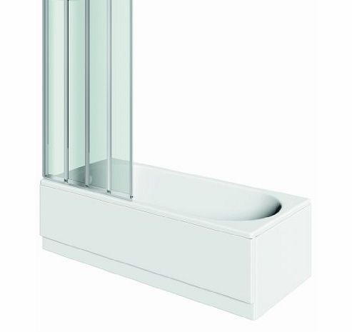 Other Folding Bath / Shower Screen With Polished Silver Frame