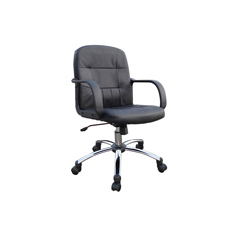 Managers Chair Black Leather Faced
