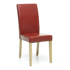 Oakleigh Dining Chair Faux Leather Red x 2