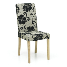 Oakleigh Dining Chair Floral Fabric Cream/Black