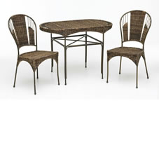 Rattan Breakfast Set 3pc 2 Chairs 1 Table