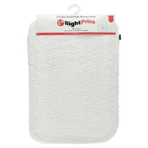Other Right Price Single Bathmat Reversible White 43cm