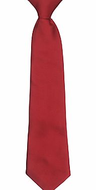 Plain School Unisex Clip-On Tie, Red, L14`
