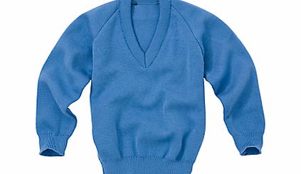 Other Schools Plain Unisex School V-Neck Jumper, Capstan Blue