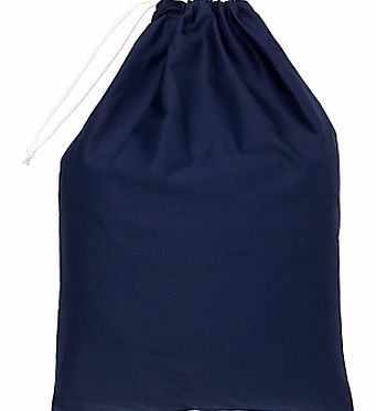 School Drawstring Linen Bag, Navy