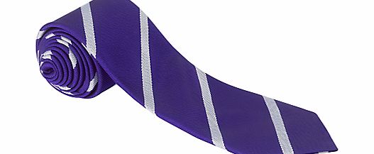 Other Schools School Striped Unisex Tie, Purple/Grey