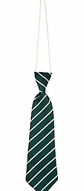 Other Schools School Unisex Elasticated Tie, Green/White
