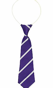 Other Schools School Unisex Striped Elasticated Tie, Purple/Grey