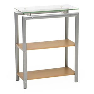 Other Shelf Unit 3 Tier Oblong Wood/Glass Large