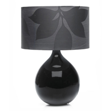 Wilko Attis Table Lamp and Shade Black Leaf