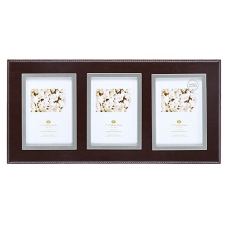 Wilko Photo Frame Bonded Leather Triple Mount