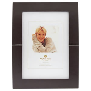 Wilko Photo Frame Leather Effect A4 Brown 30cm x