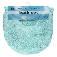 Other Wilko Reversible Cotton 2 Piece Bath Set Aqua Blue