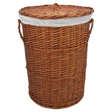 Wilko Wicker Laundry Basket Lined Large