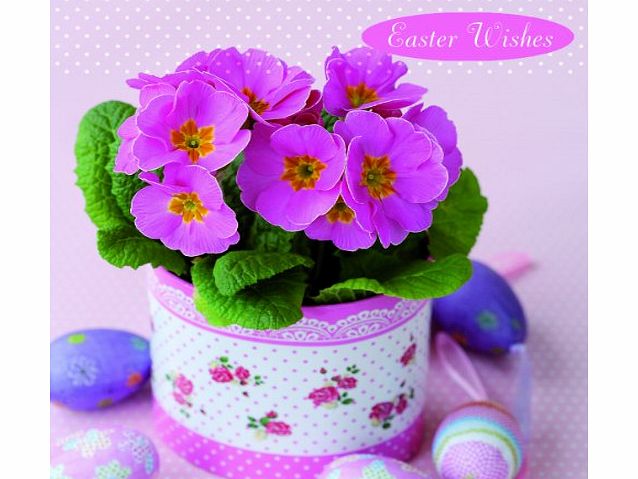 Otter House Pretty Pink Primula Posy - Easter Greetings 5 Card Pack
