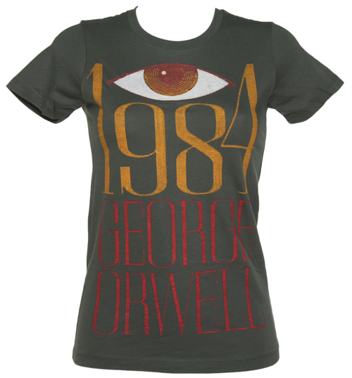 Out Of Print Ladies Charcoal George Orwell 1984 T-Shirt from