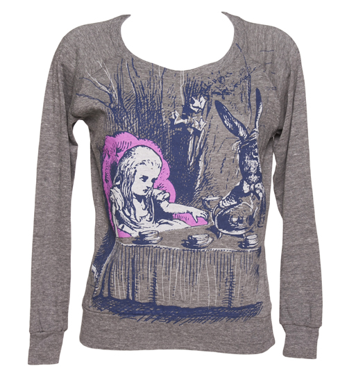 Out Of Print Ladies Grey Marl Alice In Wonderland By Lewis