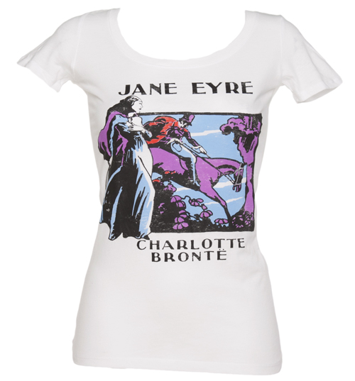 Out Of Print Ladies White Charlotte Bronte Jane Eyre Scoop