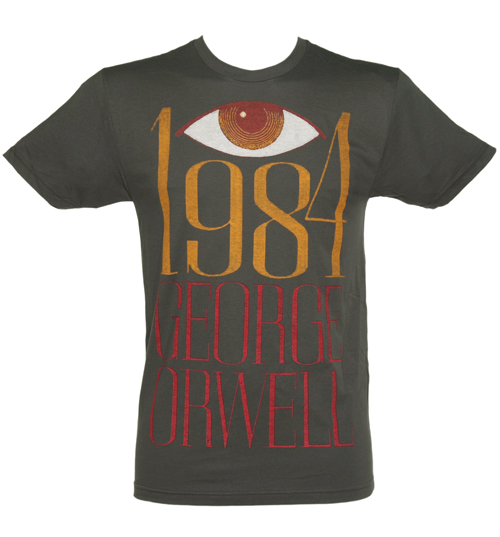 Out Of Print Mens Charcoal George Orwell 1984 T-Shirt