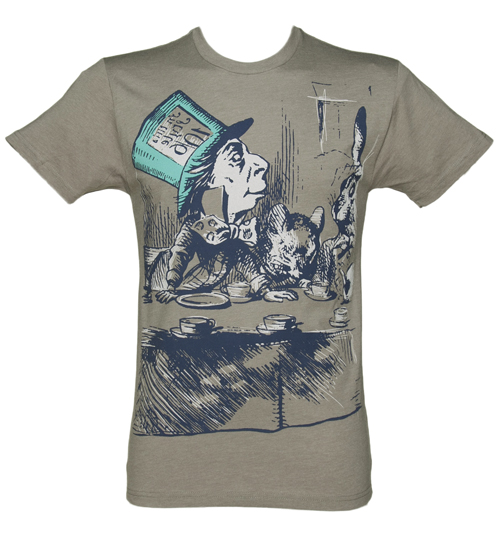 Out Of Print Mens Grey Marl Alice In Wonderland Mad