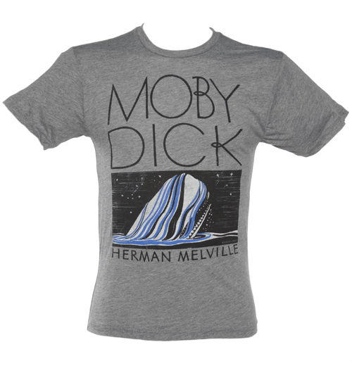Mens Grey Marl Herman Melville Moby Dick