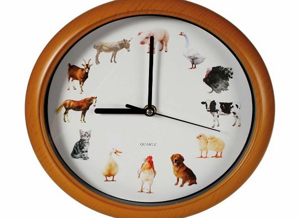 Out of the Blue Farm Animal Wall Clock with Animal Sounds on the Hour - Great Novelty Fun Gift