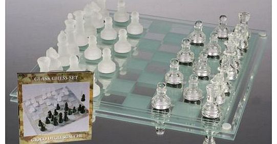 Large Glass Chess Set 35 x 35 cm