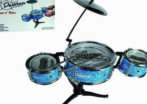 Out of the Blue Novelty Desktop Drumkit - Comes with 2 Drumstick-Ideal Kids / Childrens Christmas / Birthday Gift or Stocking Filler