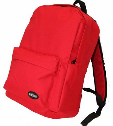 Outback Mens Ladies Boys Girls Backpack School Work College Rucksack (Red)