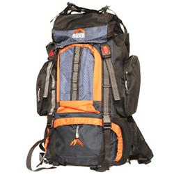 Outdoor Gear 50L Camping Rucksack - Blk/Nav/Orange