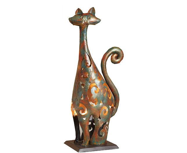 Outdoor Tea Light Holder Cat