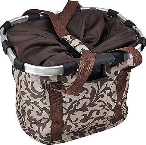 outdoortips  Bicycle Quick Release Front Bar Carrier Folding Basket Bike/Cycle/Shopping Bag (Coffee Pattern)