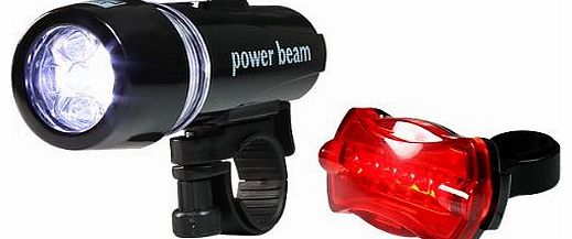 Waterproof 5 LED Bike Bicycle Head + Rear Light 6 Modes for Night Safety