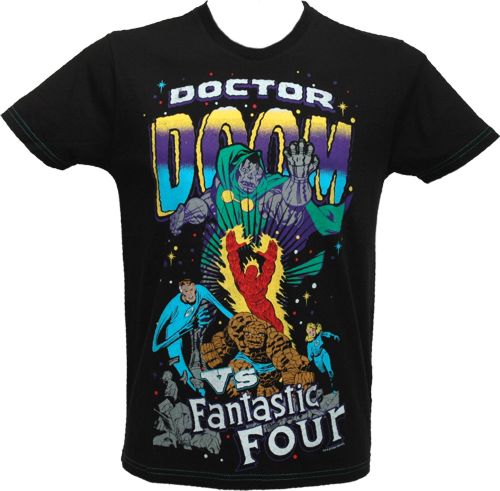 Outrage and#39;Marveland39; Men` Dr Doom Vs Fantastic Four T-Shirt from Outrage - Marvel Comics