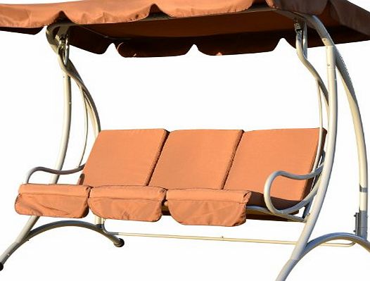 Outsunny Garden Patio Metal Swing Chair 3 Seater Swinging Hammock Outdoor Cushioned Bench Seat