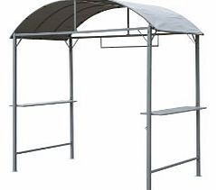 Outsunny Metal Wall Smoking BBQ Gazebo Marquee Garden Patio BBQ Grill Canopy Awning Shelter