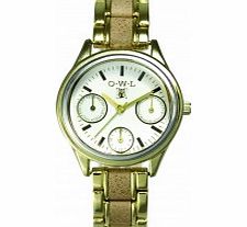 OWL Ladies Kensington Camel And Gold Bracelet
