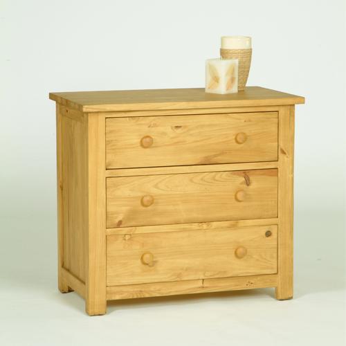 Oxbury Pre-Assembled Solid Pine Range Oxbury Pine Chest 3 Drawer