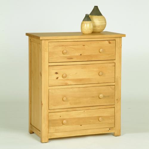 Oxbury Pre-Assembled Solid Pine Range Oxbury Pine Chest 4 Drawer 304.205