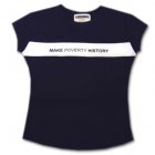 Oxfam MAKE POVERTY HISTORY Capped Sleeve Navy T-shirt