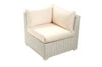 Oxford Corner Chair White with Half Panama Cushions Natural