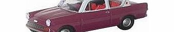 Oxford Diecast oxford anglia car maroon with grey roof 1.76 railway scale diecast model