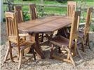 Oxford Dining Set: Table: 1150 x 2200 x 750 - Natural wood