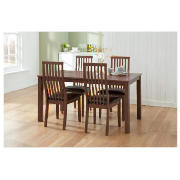 Dining Table Dark with 4 Oxford Chairs Dark