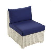 Standard Chair White with Half Panama Cushions Blue