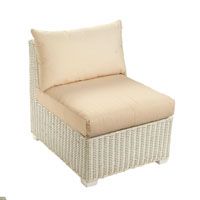 Standard Chair White with Half Panama Cushions Natural